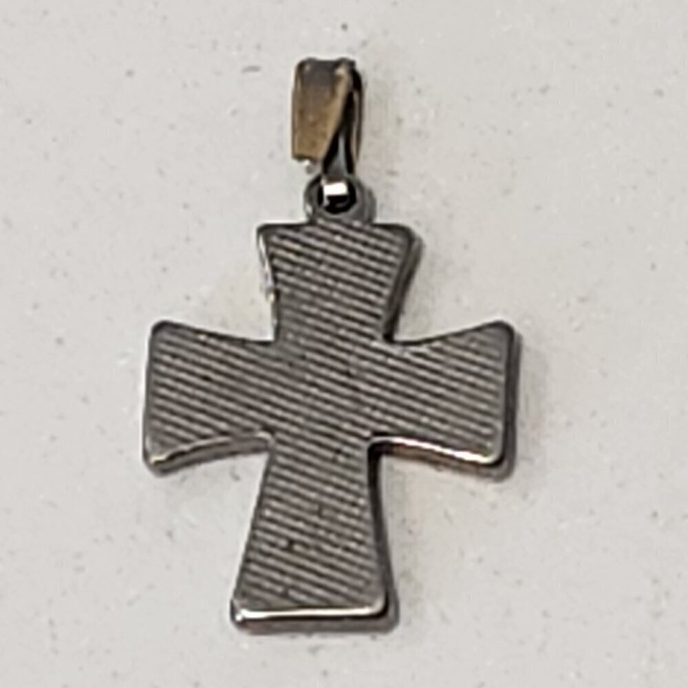 Petite Blue & Silver Cross - Picture 2 of 2